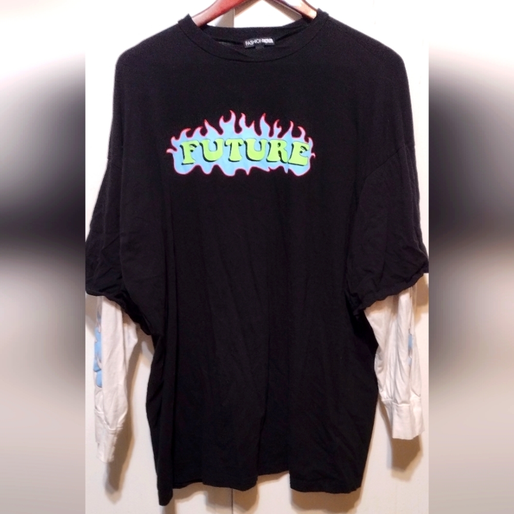 Fashion Nova "Future" flames long sleeve